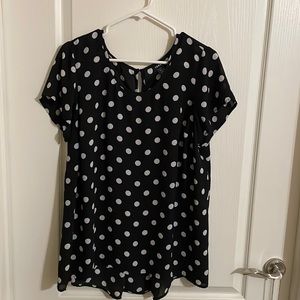 Black polka dot dress shirt